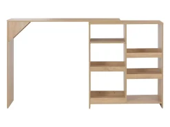 Mesa de bar con estantería móvil negro 138x39x110 cm ES334761