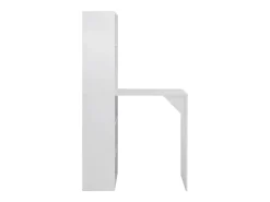 Mesa de bar con estantería blanca 115x59x200 cm ES108110