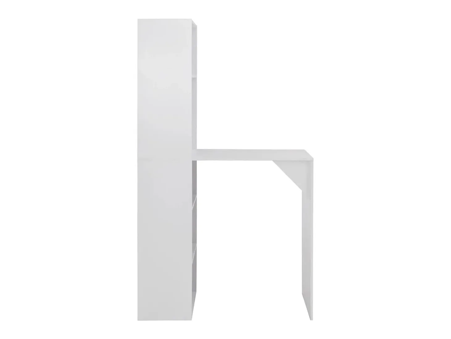 Mesa de bar con estantería blanca 115x59x200 cm ES108110