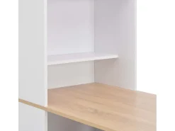 Mesa de bar con estantería blanca 115x59x200 cm