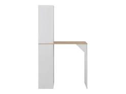 Mesa de bar con estantería blanca 115x59x200 cm