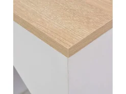 Mesa de bar con estantería blanca 115x59x200 cm ES379782