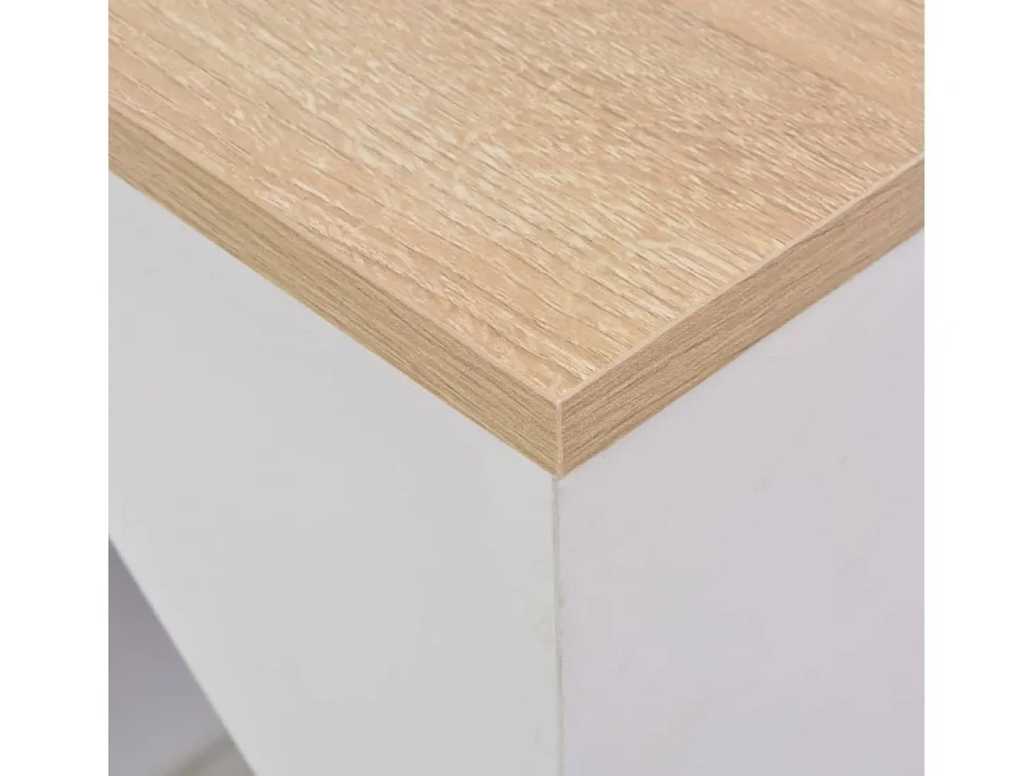 Mesa de bar con estantería blanca 115x59x200 cm ES379782