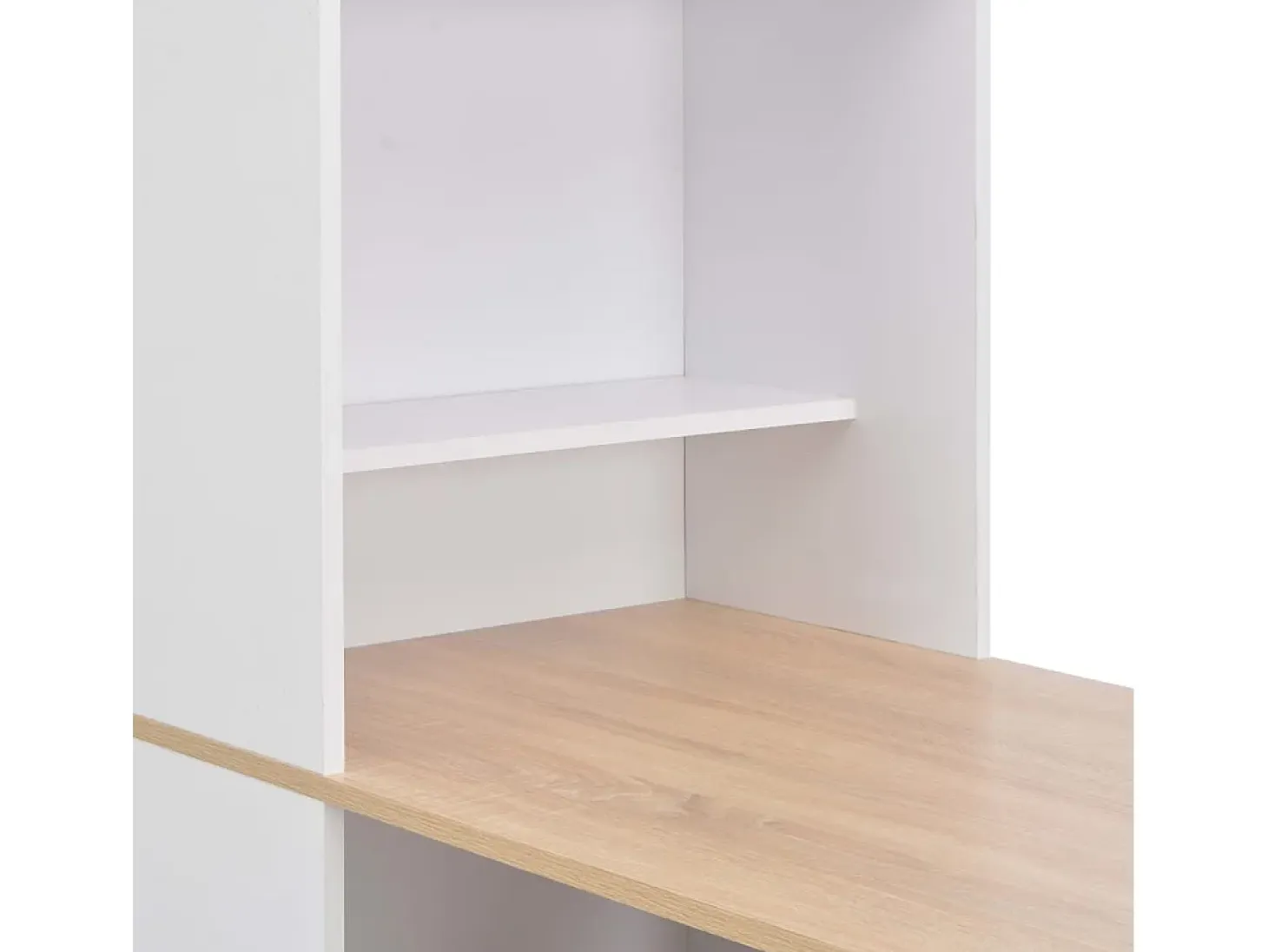 Mesa de bar con estantería blanca 115x59x200 cm ES379782