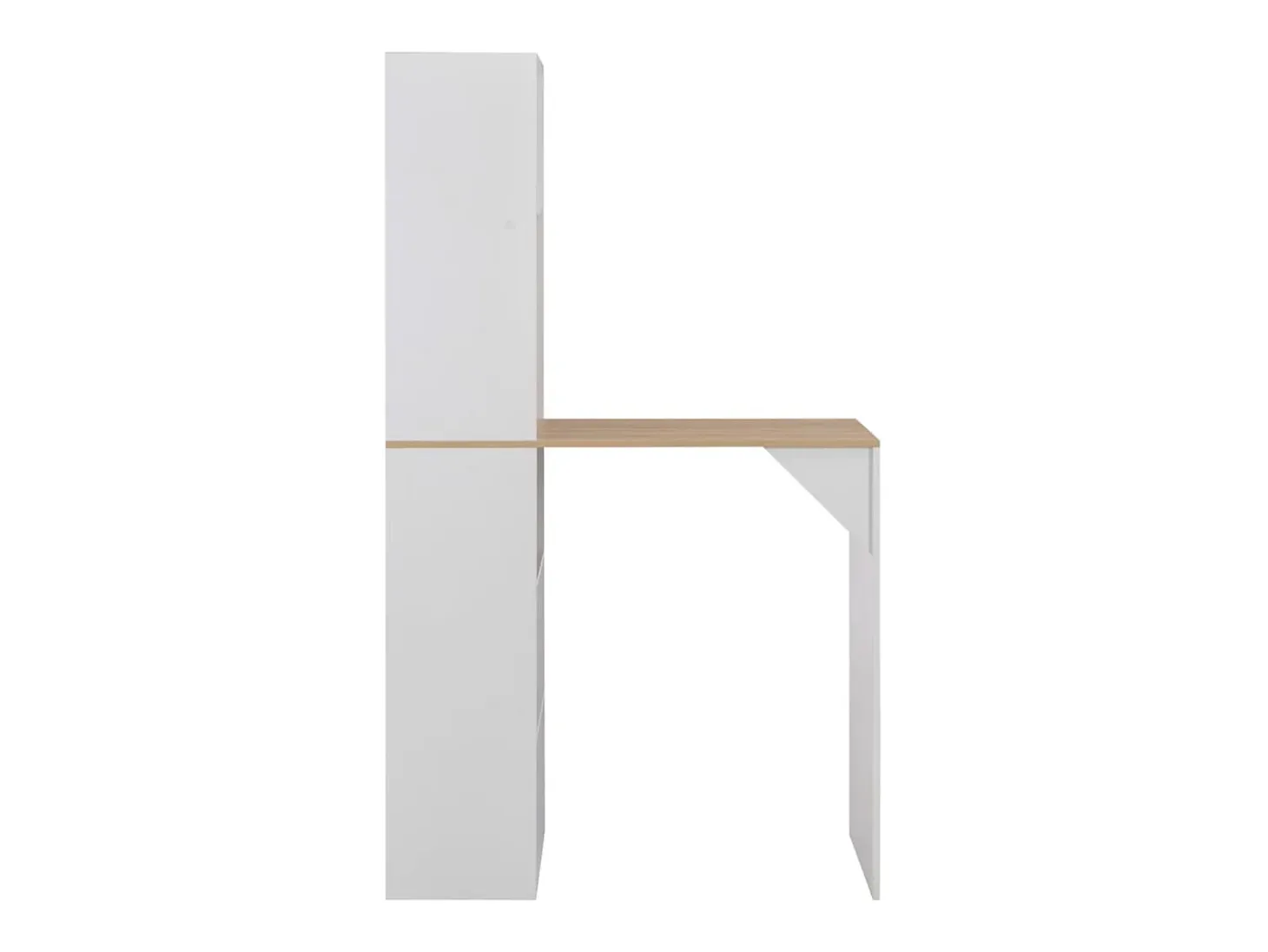 Mesa de bar con estantería blanca 115x59x200 cm ES379782