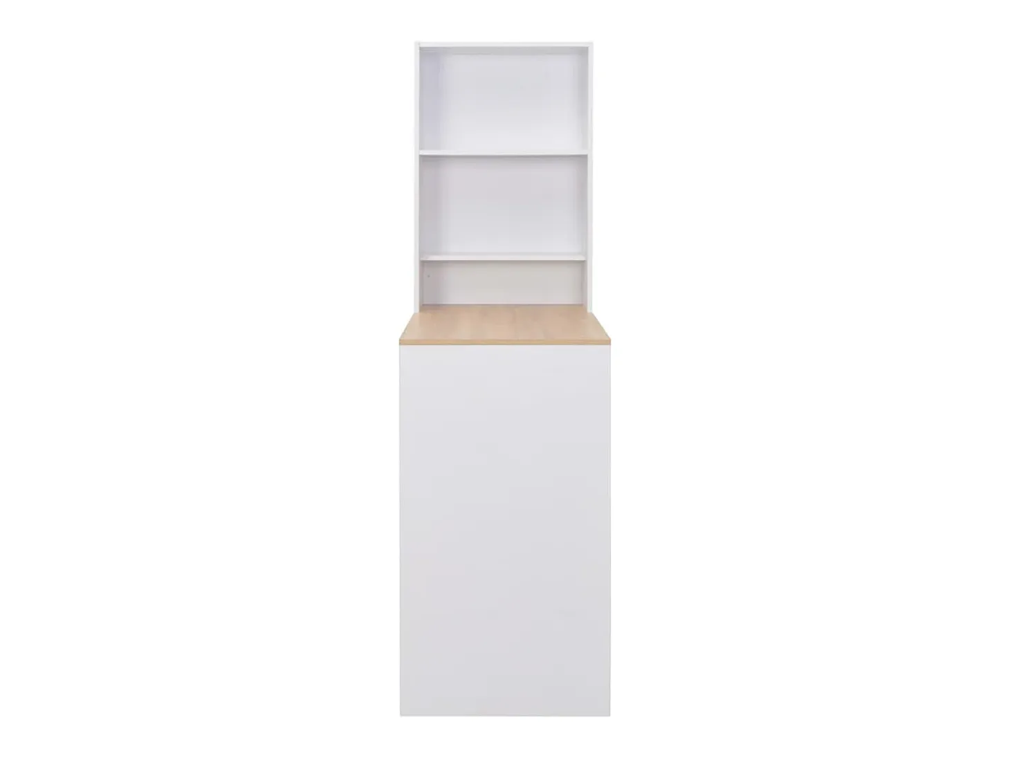 Mesa de bar con estantería blanca 115x59x200 cm ES379782