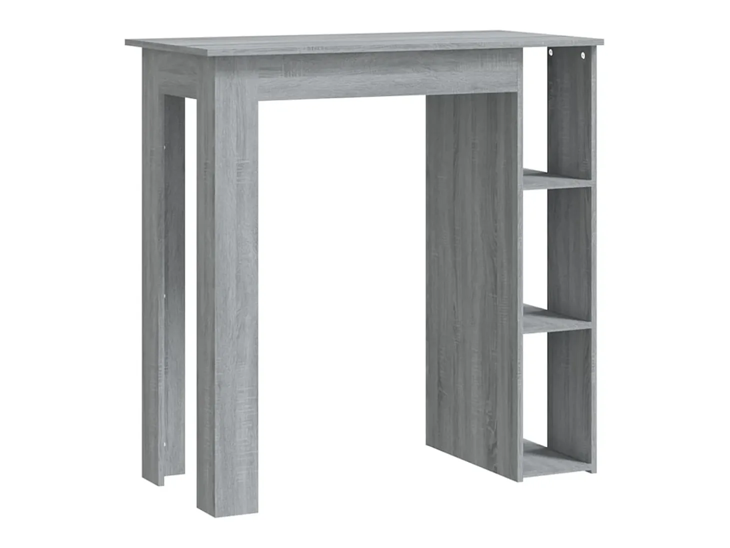 Mesa de bar de madera de ingeniería gris Sonoma con estante