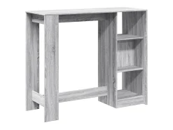 Mesa de bar de madera de ingeniería gris Sonoma con estante