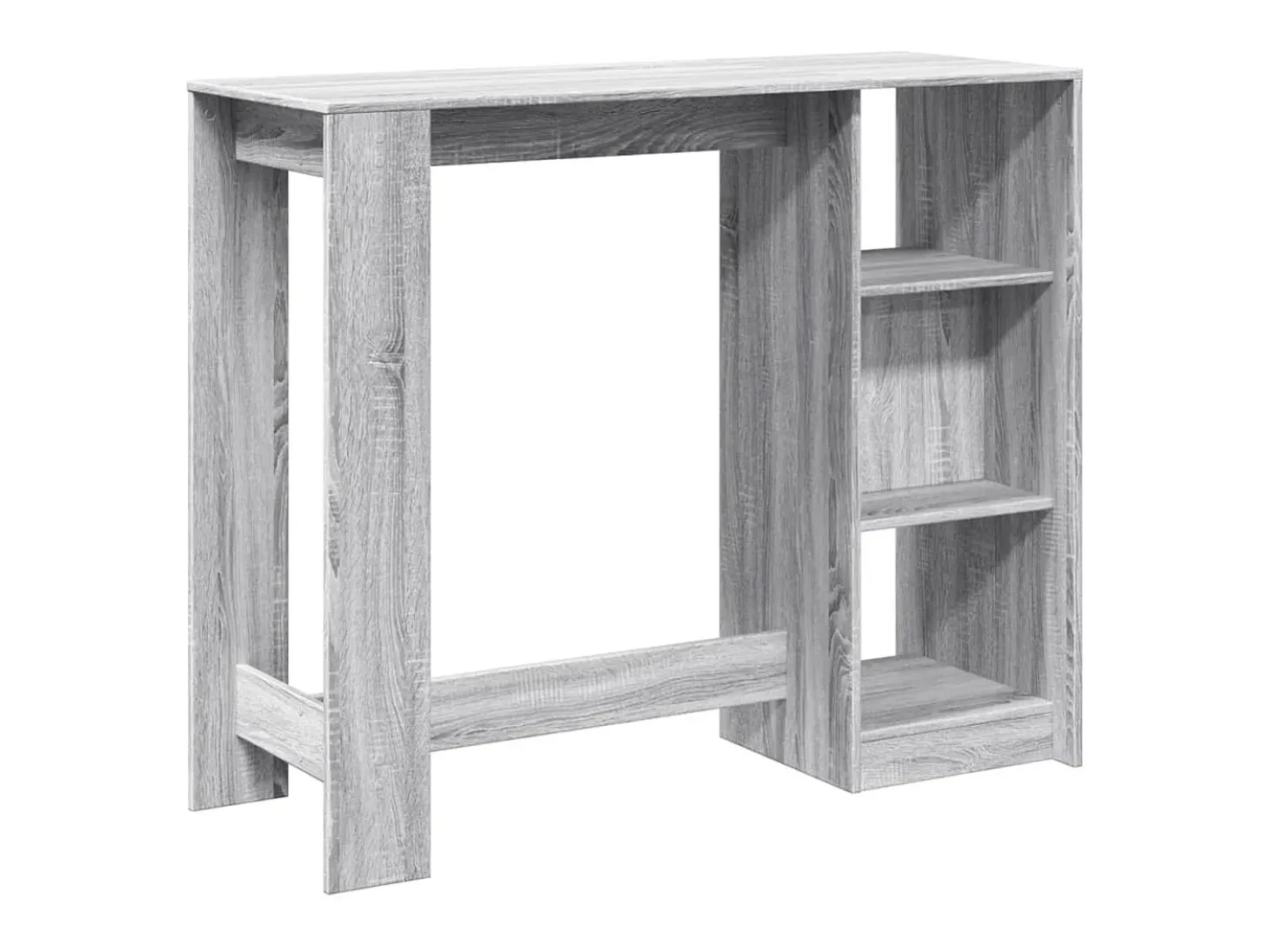 Mesa de bar de madera de ingeniería gris Sonoma con estante