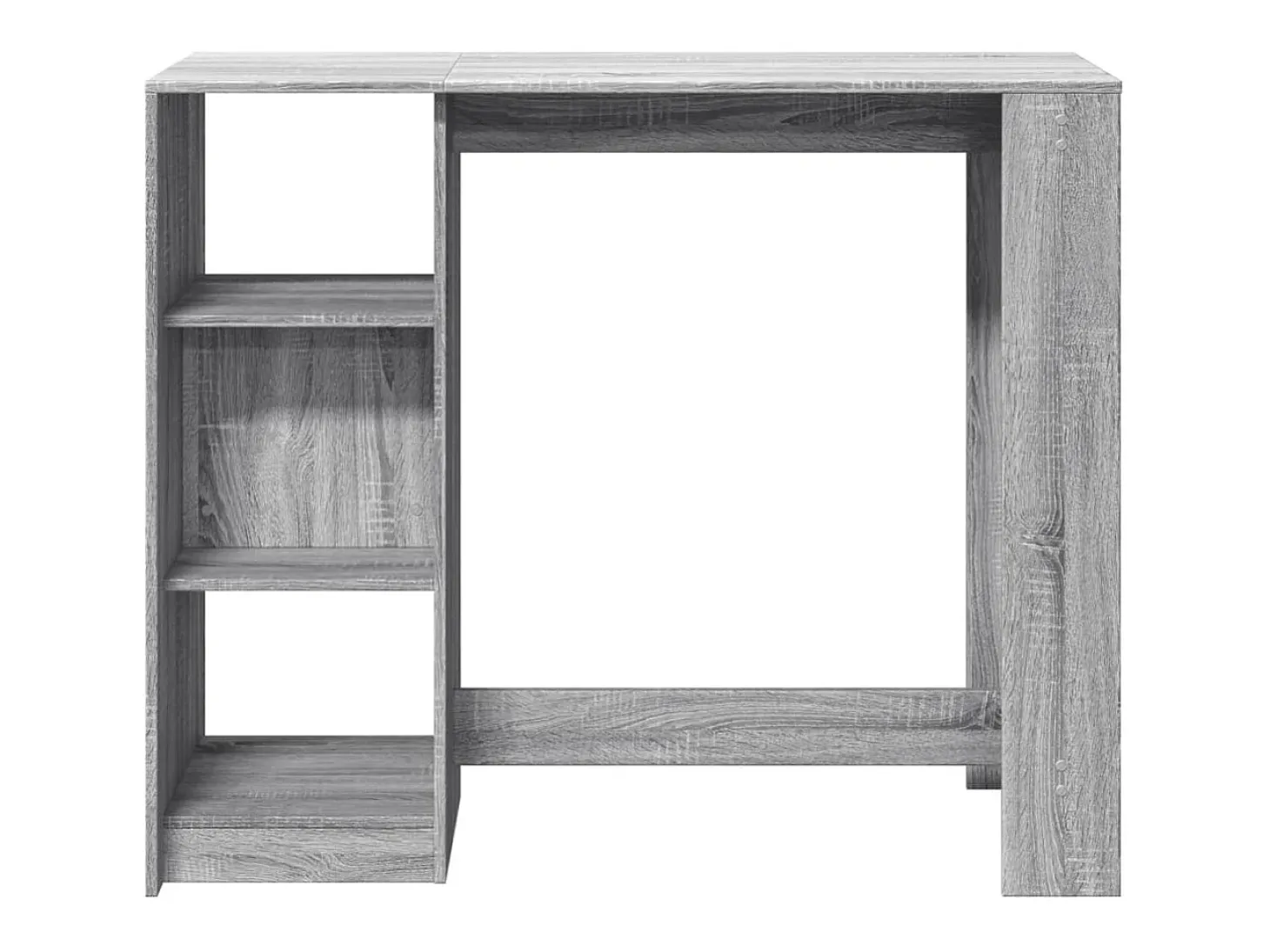 Mesa de bar de madera de ingeniería gris Sonoma con estante