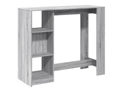 Mesa de bar de madera de ingeniería gris Sonoma con estante