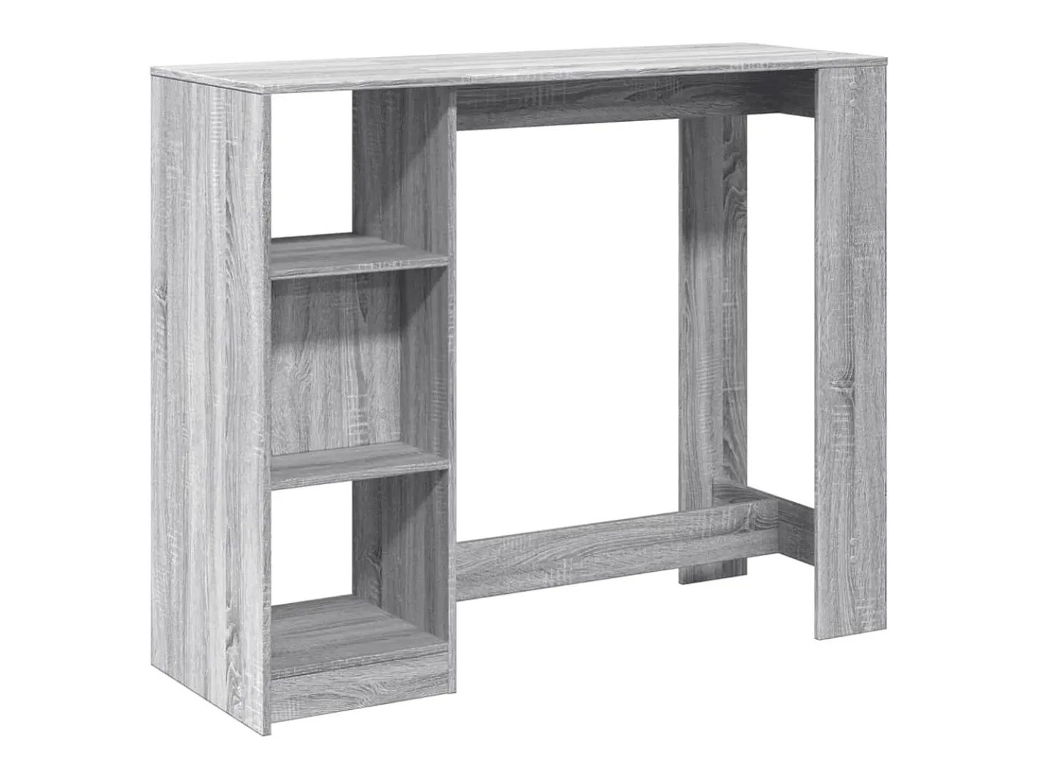 Mesa de bar de madera de ingeniería gris Sonoma con estante
