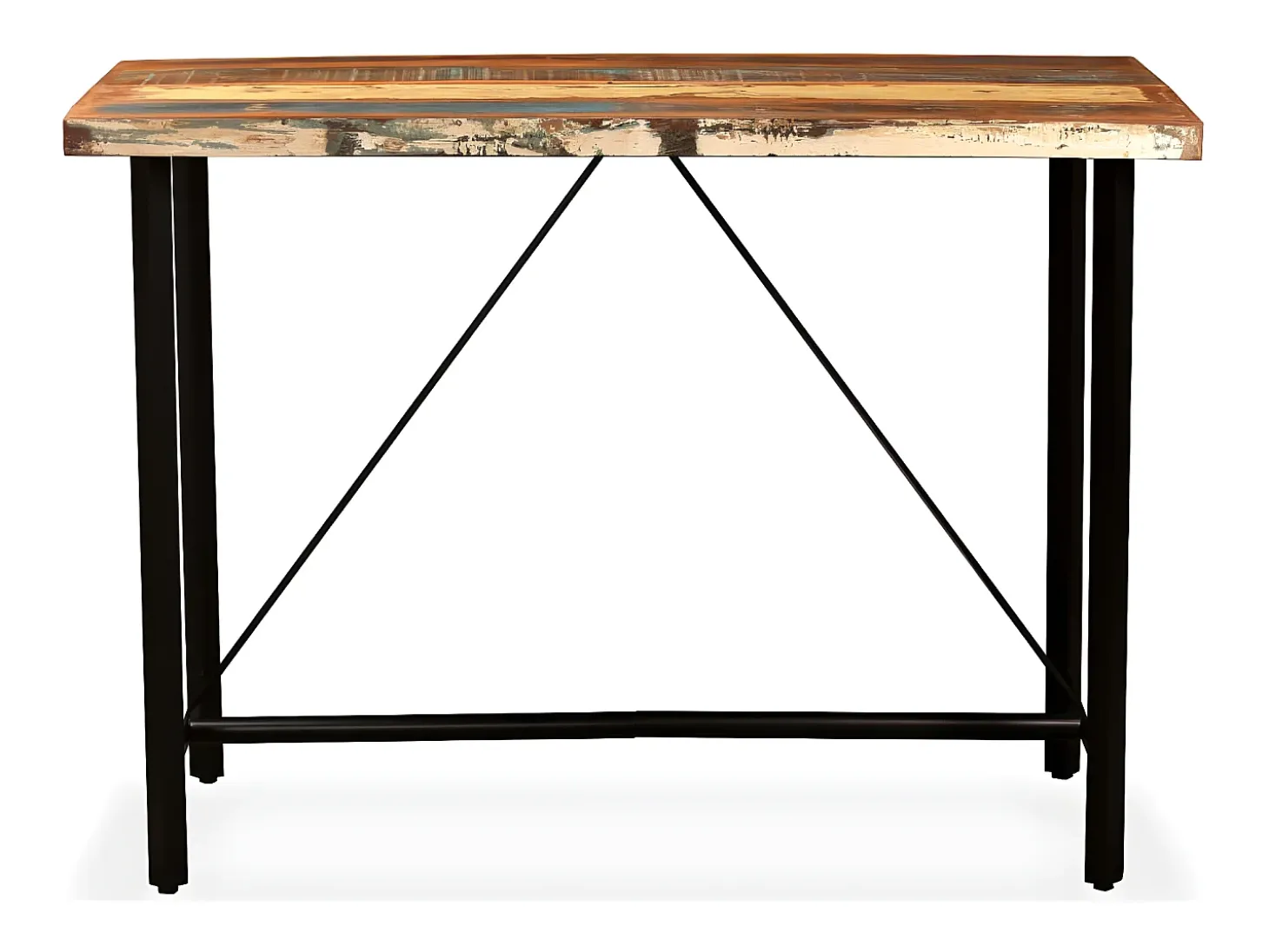 Mesa de bar de madera maciza reciclada 150x70x107 cm