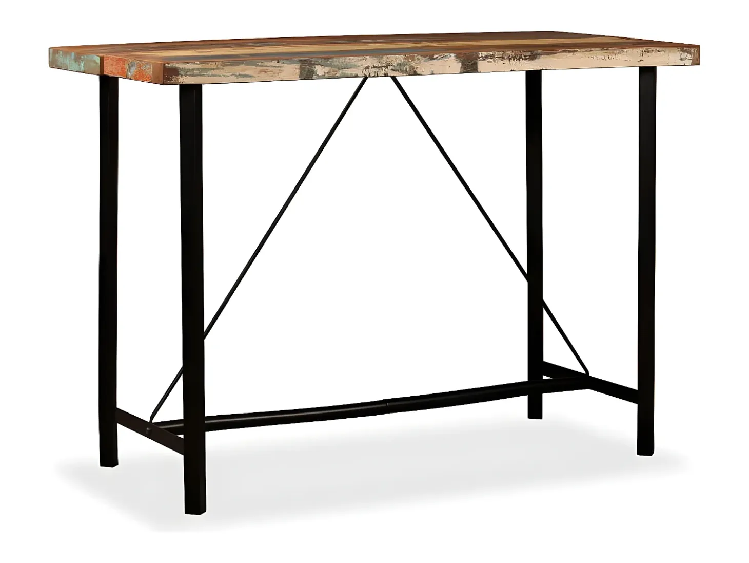Mesa de bar de madera maciza reciclada 150x70x107 cm
