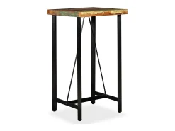 Mesa de bar de madera maciza reciclada 60x60x107 cm