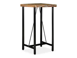 Mesa de bar de madera maciza reciclada 60x60x107 cm