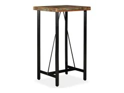 Mesa de bar de madera maciza reciclada 60x60x107 cm
