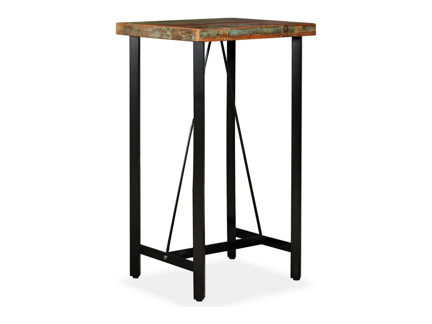Mesa de bar de madera maciza reciclada 60x60x107 cm