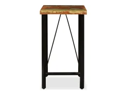 Mesa de bar de madera maciza reciclada 60x60x107 cm