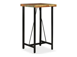 Mesa de bar de madera maciza reciclada 60x60x107 cm