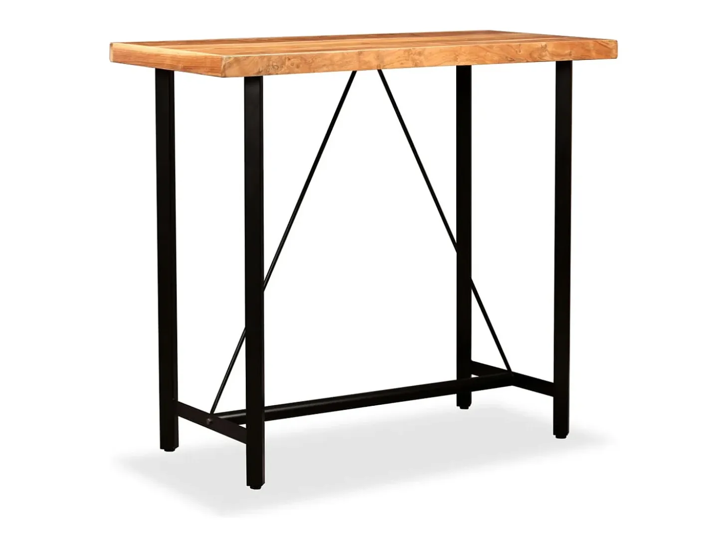 Mesa de bar de madera maciza de acacia 120x60x107 cm
