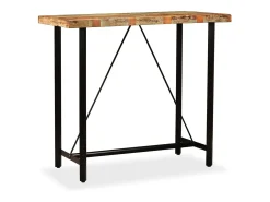 Mesa de bar de madera maciza reciclada 120x60x107 cm