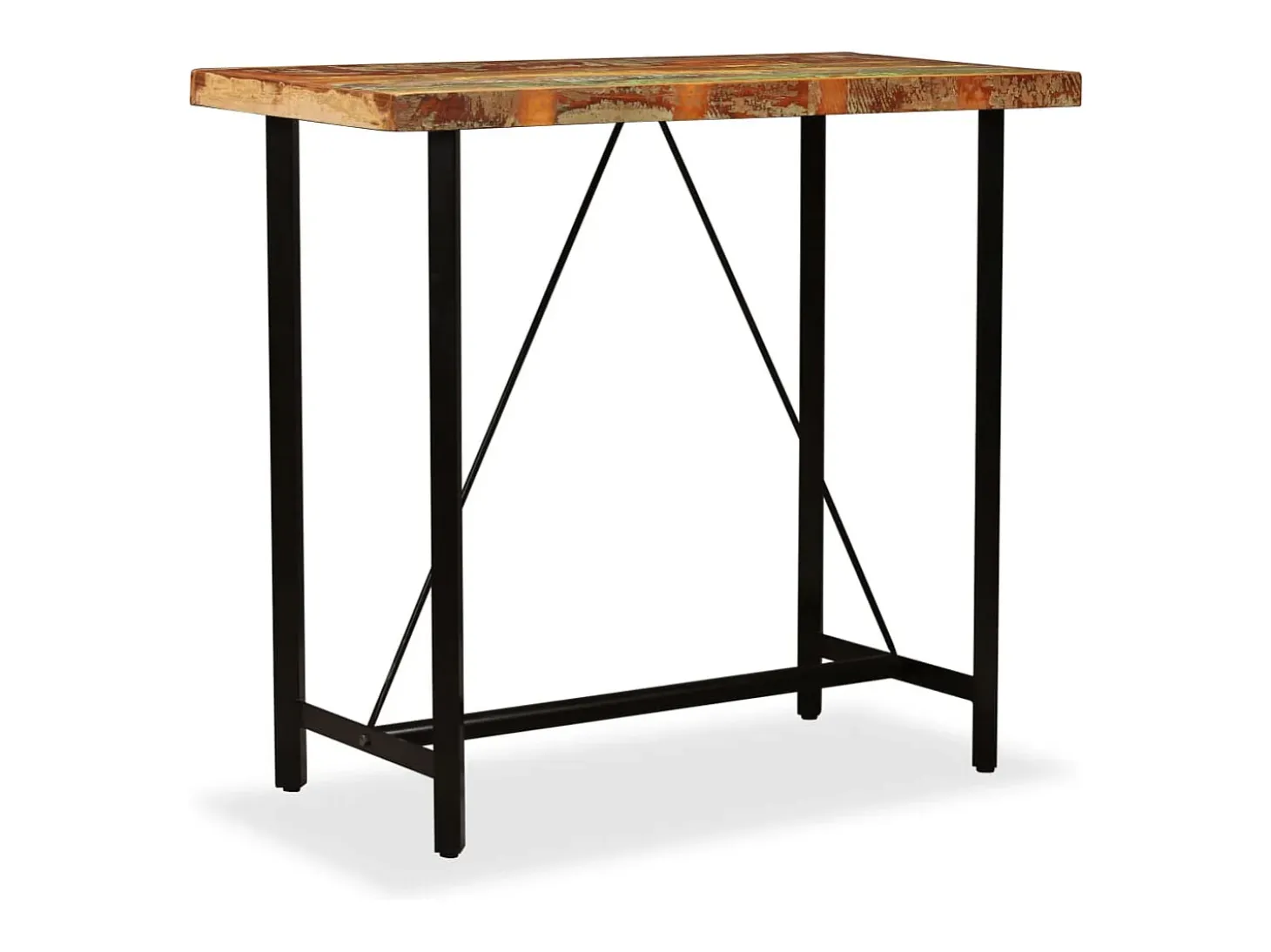 Mesa de bar de madera maciza reciclada 120x60x107 cm