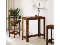 Mesa de bar de roble ahumado 102x50x103,5 cm madera de ingeniería