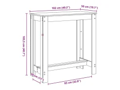 Mesa de bar de roble marrón 102x50x103,5 cm madera de ingeniería