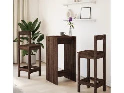 Mesa de bar de roble marrón 51x50x103,5 cm madera de ingeniería