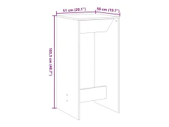 Mesa de bar de roble marrón 51x50x103,5 cm madera de ingeniería