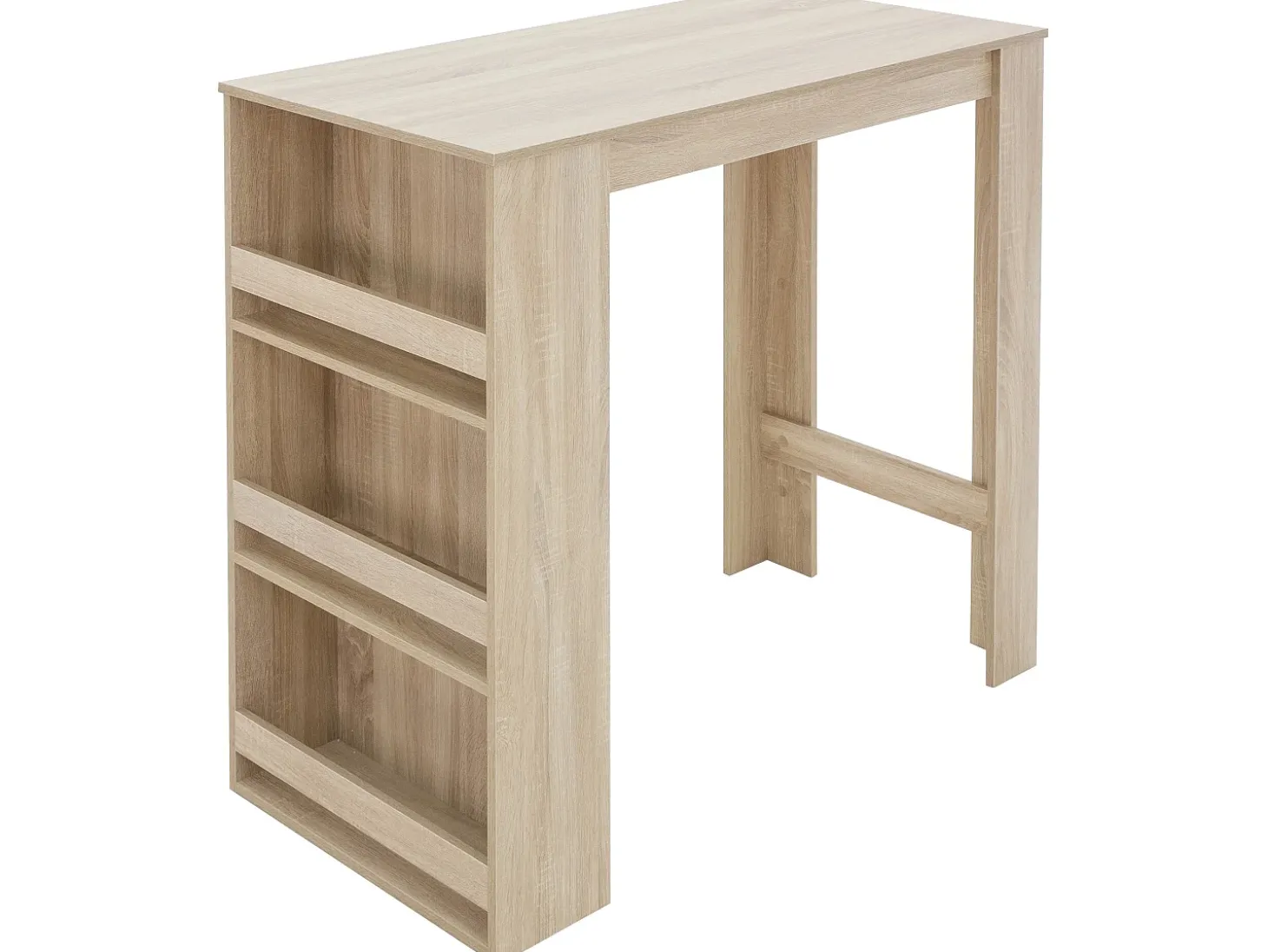 Mesa de bar de roble Sonoma con 3 estantes mesa de bistro de cocina ML-DESIGN