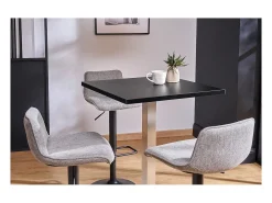 Mesa de bar diseño cuadrado negro pata central JORY