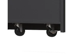Mesa de bar extensible con espacio de almacenamiento, moderna y desmontable, con un cajón y dos estantes, mesa de comedor para isla de cocina, negra