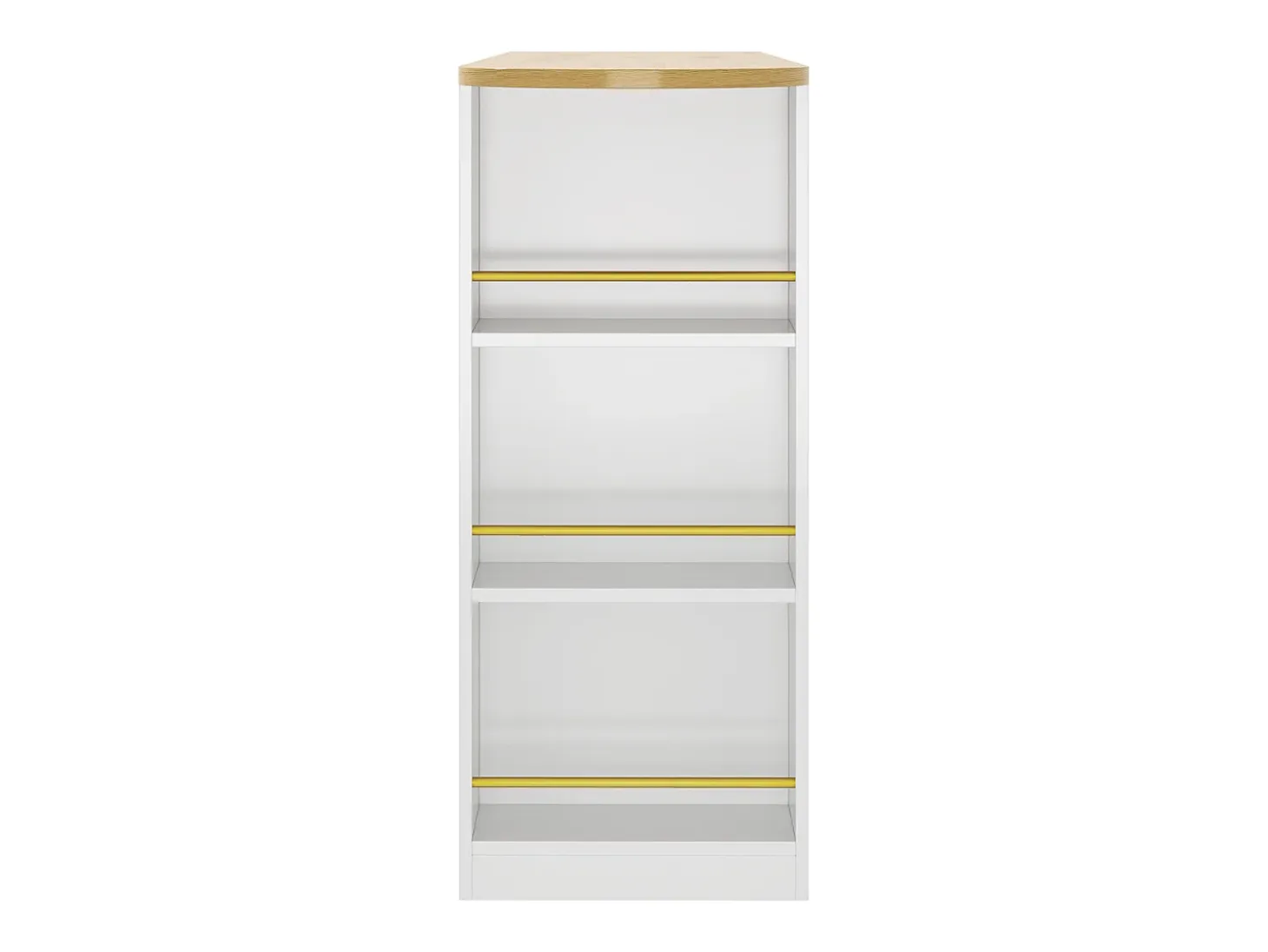 Mesa de bar giratoria con 2 puertas y 1 cajón Isla de cocina con tablero extensible (138-204)x39x104 cm - almacenaje abierto - blanco