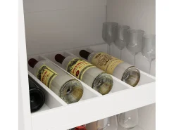 Mesa de bar giratoria de madera con 1 puerta y 2 cajones Isla de cocina con almacenaje 138x39x102 cm - blanco