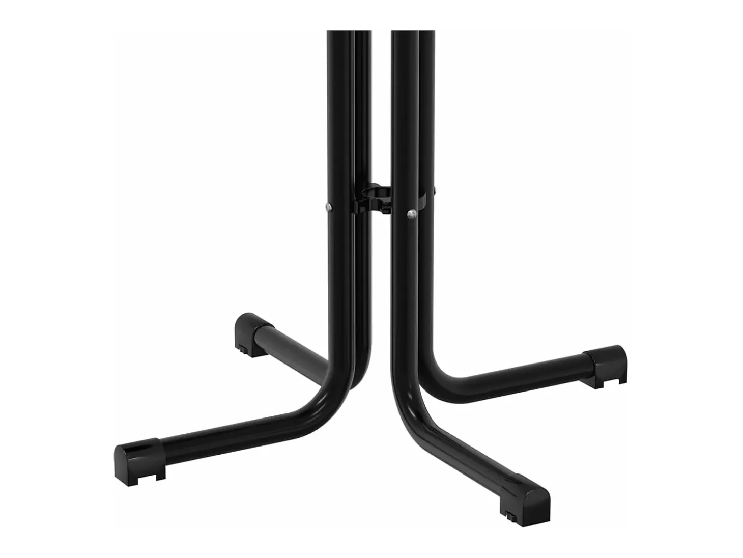 Mesa de bar madera ingeniería y acero negro Ø70x110 cm