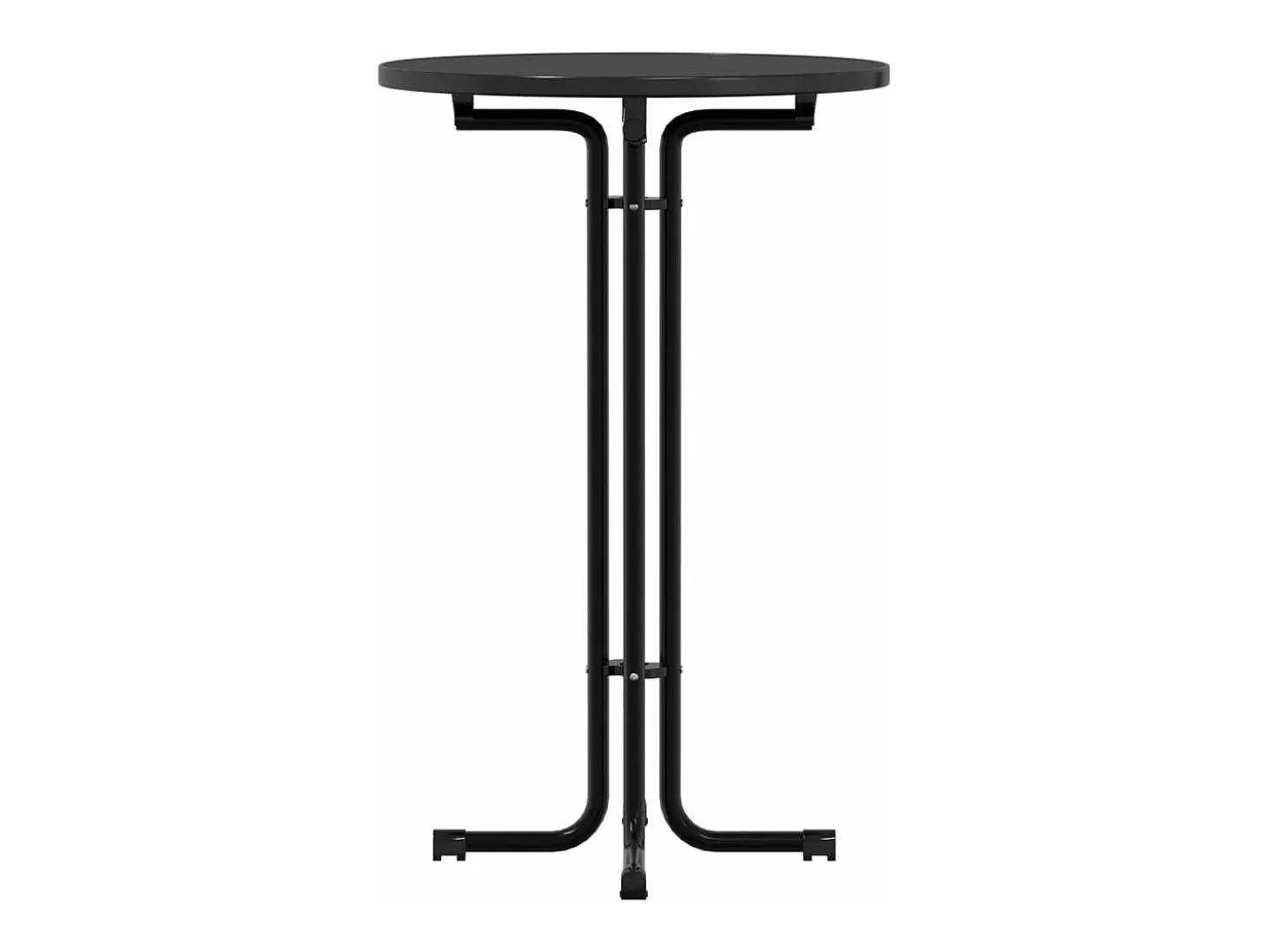 Mesa de bar madera ingeniería y acero negro Ø70x110 cm