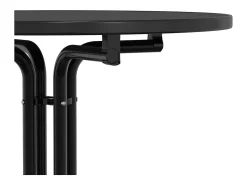 Mesa de bar madera ingeniería y acero negro Ø80x110 cm
