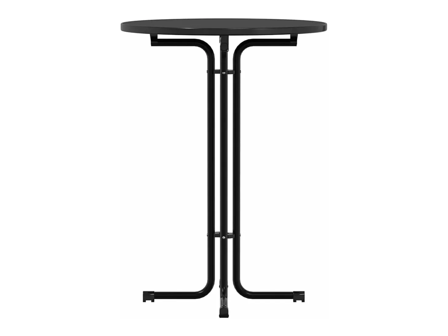 Mesa de bar madera ingeniería y acero negro Ø80x110 cm