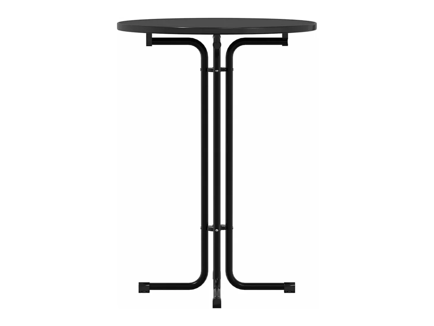 Mesa de bar madera ingeniería y acero negro Ø80x110 cm
