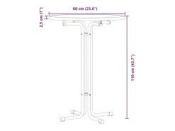 Mesa de bar madera ingeniería y acero blanco Ø60x110cm