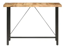 Mesa de bar madera maciza de mango rugosa 150x70x107 cm ES311279