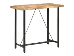 Mesa de bar madera maciza de mango rugosa 120x58x107 cm