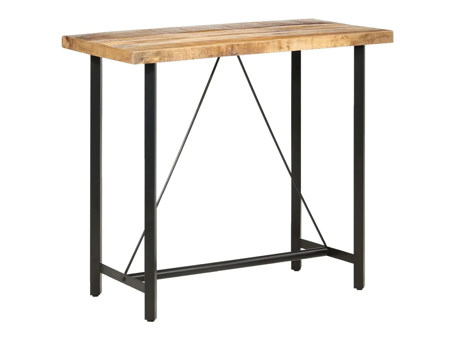 Mesa de bar madera maciza de mango rugosa 120x58x107 cm