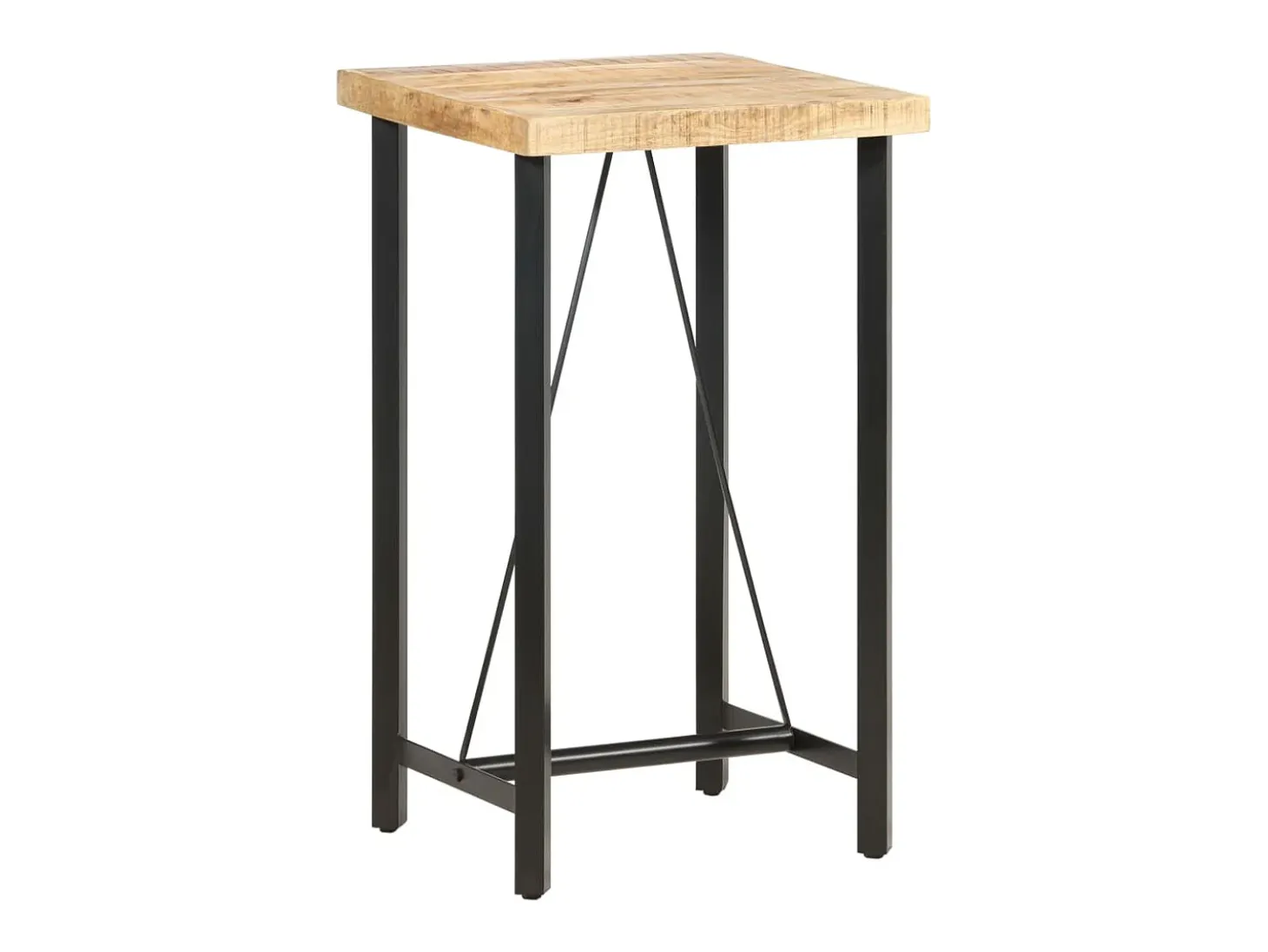 Mesa de bar madera maciza de mango rugosa 60x60x107 cm