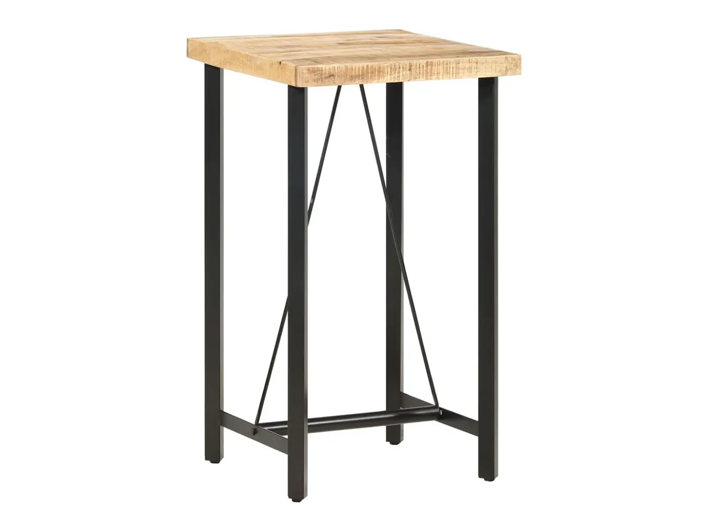 Mesa de bar madera maciza de mango rugosa 60x60x107 cm