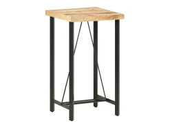 Mesa de bar madera maciza de mango rugosa 60x60x107 cm