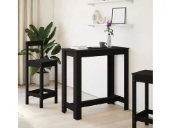 Mesa de bar negra 102x50x103,5 cm madera de ingeniería