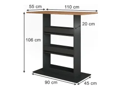 Mesa de bar oro power roble/antracita 110x55x106 repose